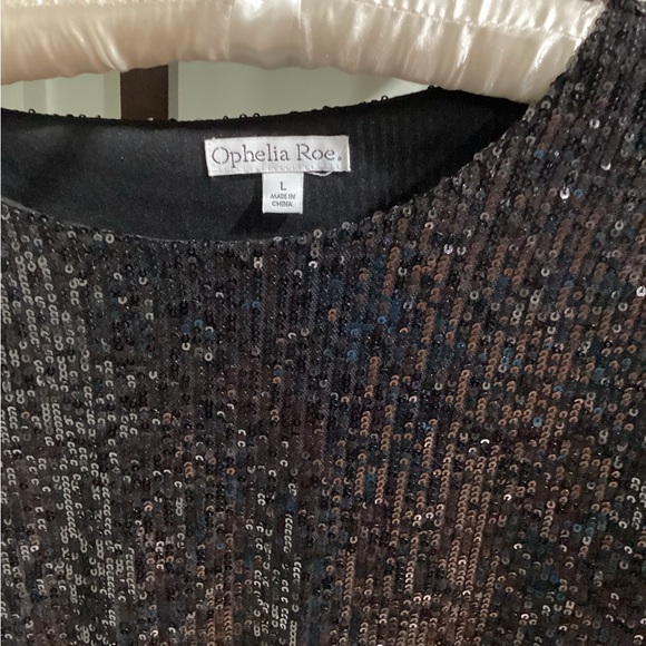 🛍️ NWT Ophelia Rose Black Sequin Dress Size Large - Picture 3 of 4
